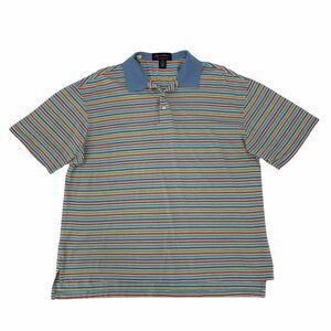 Vintage Byron Nelson Golf Polo Shirt Men's Size L Colorful Striped 100% Cotton